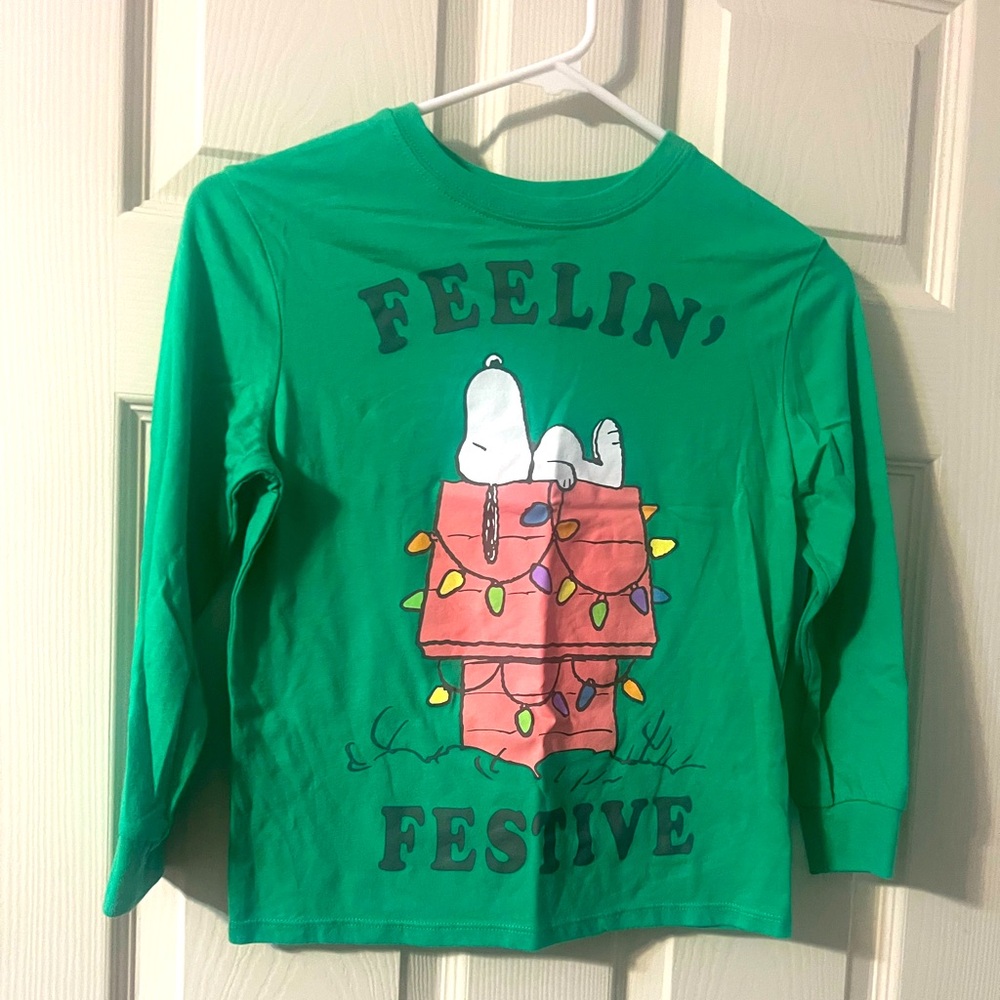 Peanuts Snoopy green long sleeve T-shirt size S (6/6X)